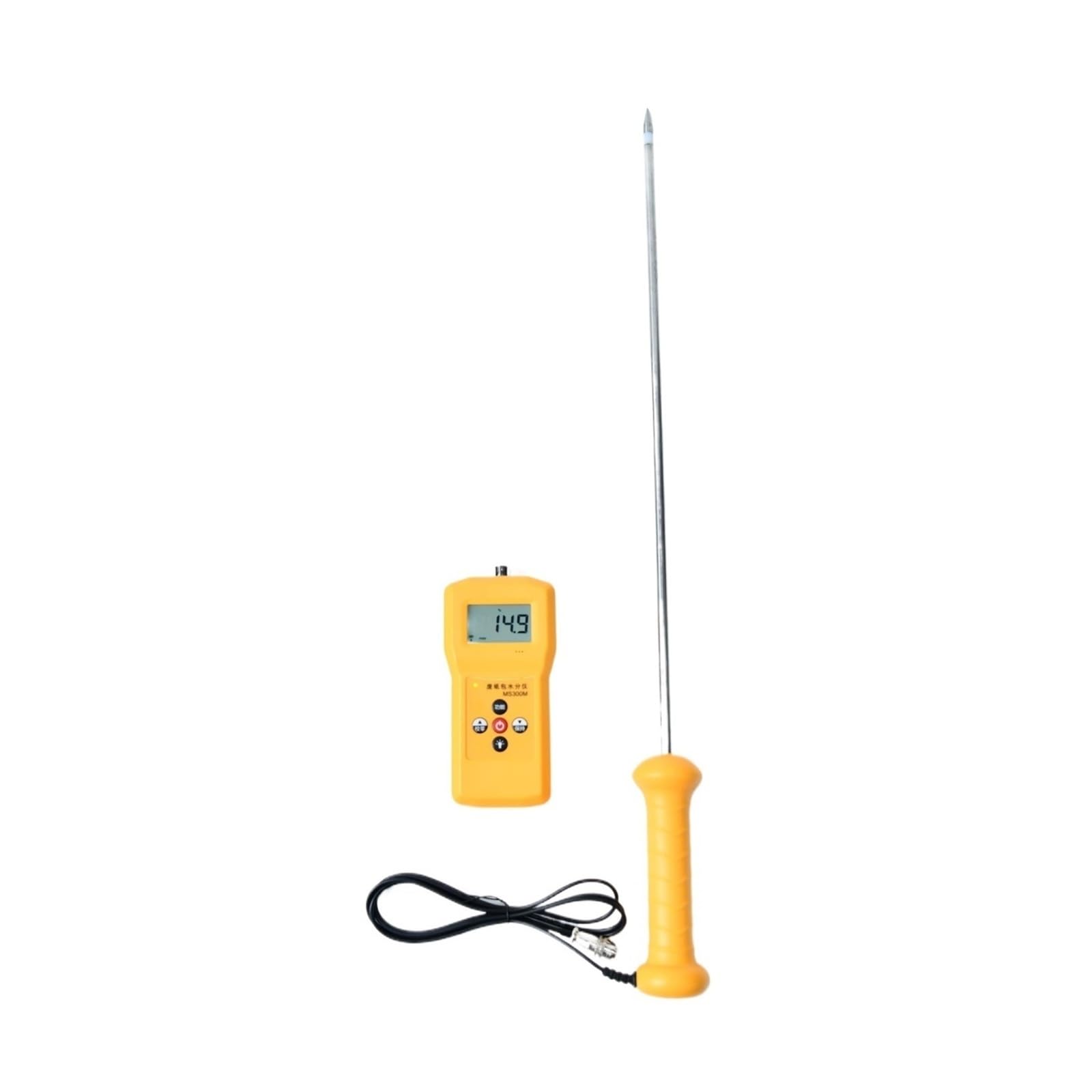 medidor de humedad, Medidor de humedad pacas papel con sonda extendida portátil, medidor bolsas desecho