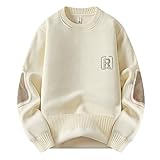 Mymyguoe Suéter noruego para hombre, a rayas, corte ajustado, para invierno, cálido, suéter de Navidad, jersey de punto de merino más fino, tejido jacquard, diseño de caballo, sudaderas, Q2 Beige, XXL