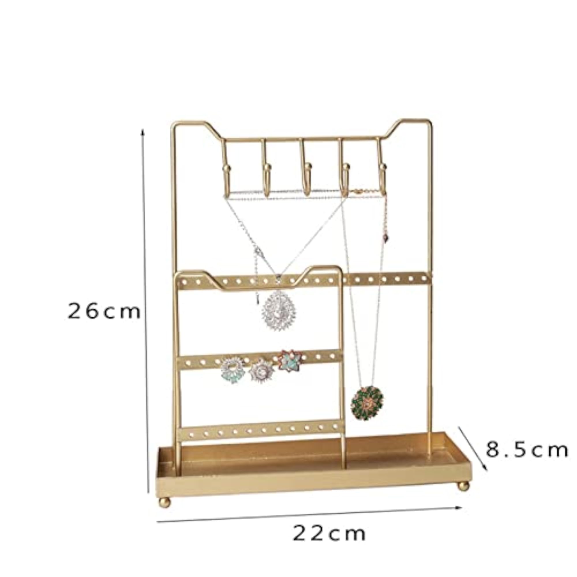 Jewelry Organizer Hanging Holder for Rings & Bracelets, 5 Hooks