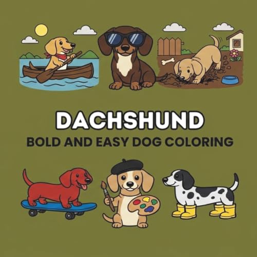 Dachshund Coloring Book: 50 Bold and Easy Designs: Simple Dog Illustrations for Kids, Seniors, and Stress Relief (The Puppy Palette: Bold & Easy) image 2