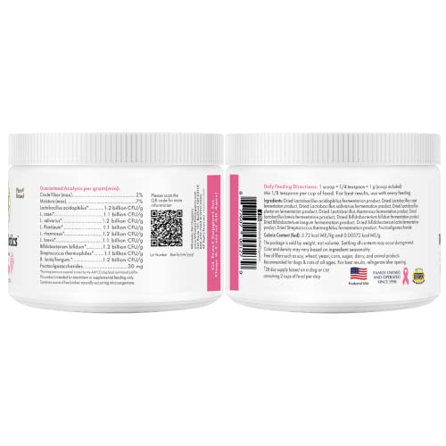 Wholistic Pet Organics Wholebiotics Supplement: Organic Dog Probiotic Powder - Cat Probiotic With Digestive Enzymes - Dog Probiotics For Diarrhea, Gas, Constipation, Upset Stomach, Allergies - 1 Oz #TOP5