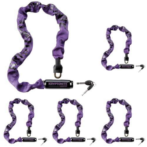 Image of Kryptonite Keeper 785 Integrated Chain Lock, 2.8 ft Heavy Duty Bike Lock, 32 Inch (Pack of 5)