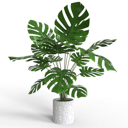 Der Rose 28” Fake Plants Large Artificial Plants Tall Faux Plants Indoor for Home Farmhouse Bedroom Living Room Decor