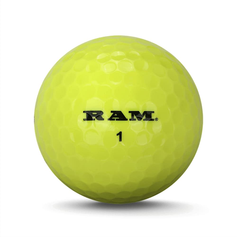 Ram 72 Golf Laser Spin Golf Balls - Incredible Value Golf Balls - Yellow