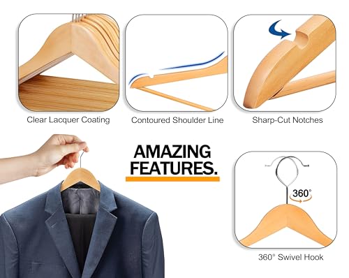 Opiniones y reviews de Ganchos de Madera para Ropa los 10 mejores. 18 Ganchos de Madera para Ropa marca GVTECH (3)