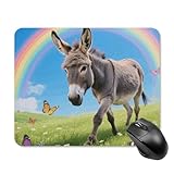 Matériau de haute qualité : fabriqué en caoutchouc, le tapis de souris dispose d'une surface lisse, qui adhère fermement au bureau et offre un fonctionnement stable pour la souris. Ce tapis de souris âne et papillons (arc-en-ciel) vous offrira un maximum de confort d'utilisation.