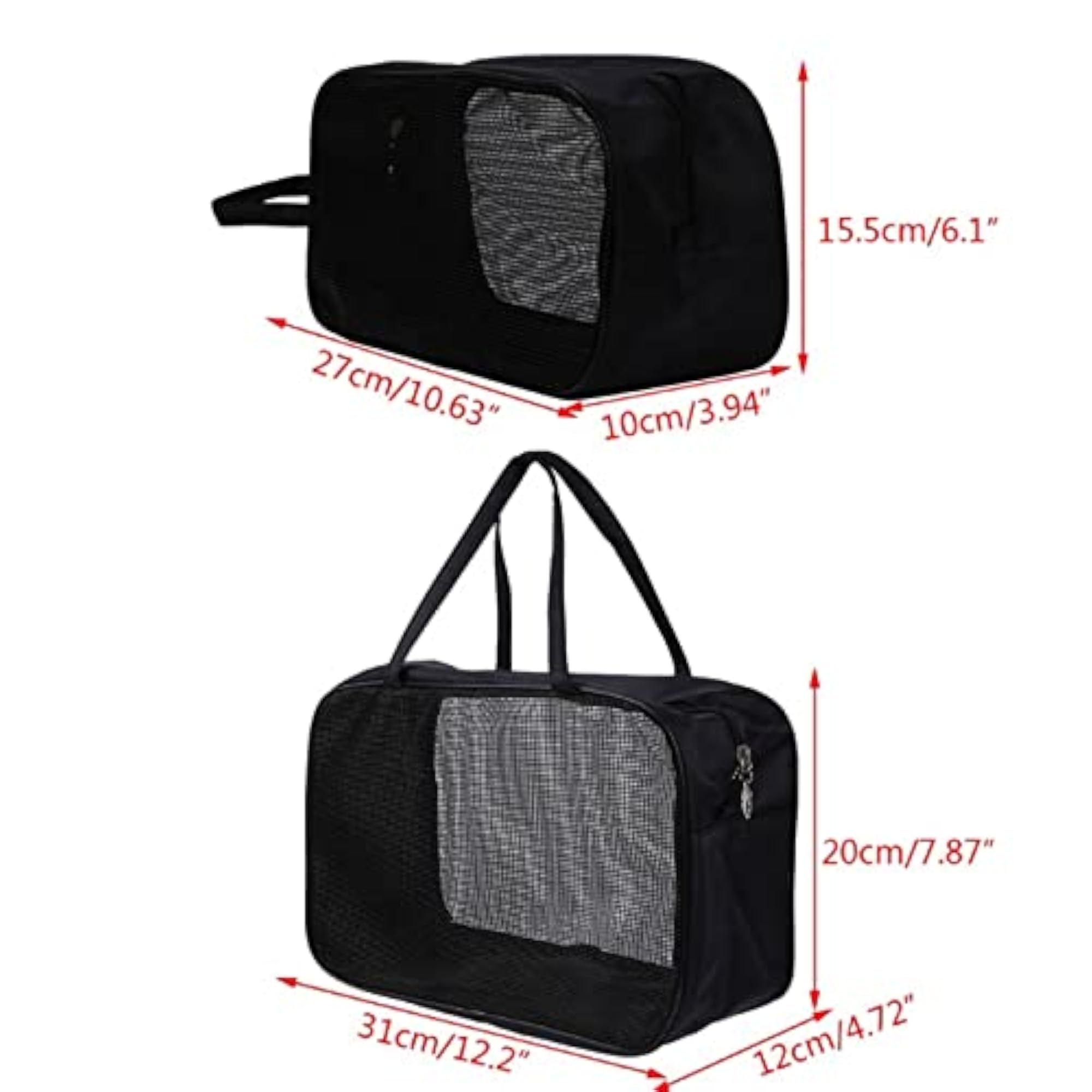 Portable Mesh Shower Bag, Travel Makeup Storage