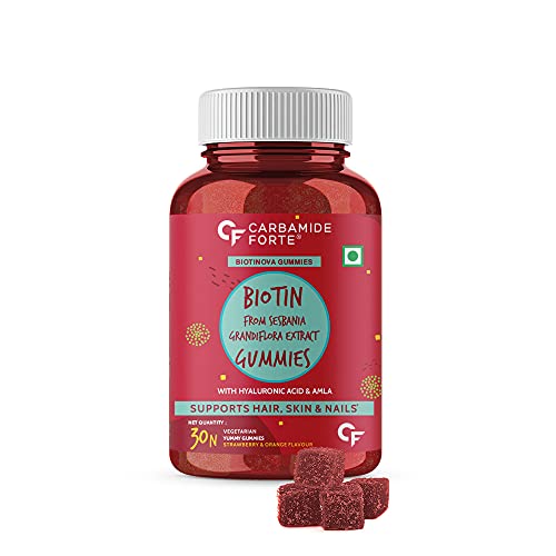 Carbamide Forte Biotin Gummies for Hair and Skin – 30 Veg Gummies|Strawberry & Orange Flavour Carbamide Forte Biotin Gummies for Hair and Skin – 30 Veg Gummies|Strawberry & Orange Flavour