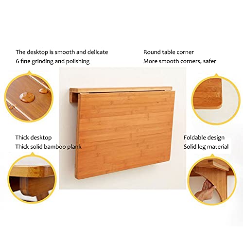 Table pliante murale en bois pour ordinateur dans un studio compact