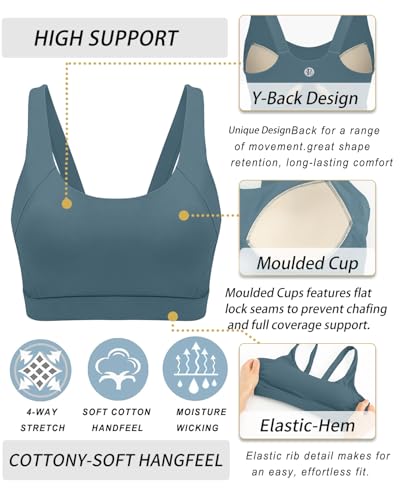 Image of RUNNING GIRL Sports Bra for Women High Support, Molded Cup High Impact Sports Bras for Women with Sewn in Pads