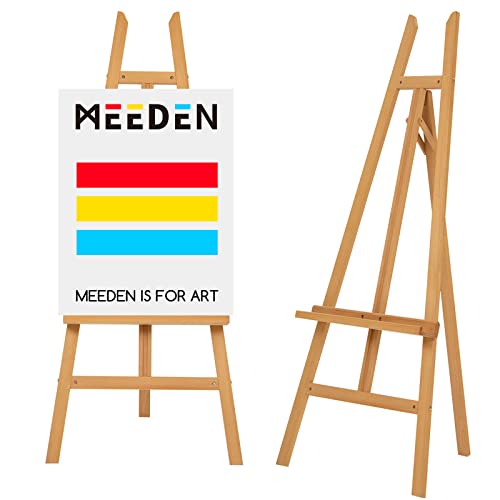 MEEDEN Art Easel Stand for Display - Adjustable Beech Wood Floor Easels for Painting, Holding Canvas up to 90', Ideal for Artist, Adults Painting Canvas, Drawing, Signs - Large