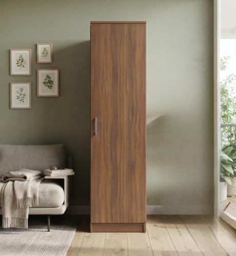 Image of Spyder Craft Engineering Wood Wardrobe for Clothes, Single Door Stylish Cupboard for Bedroom, Multi-Utility Design with Multirack Storage, Engineered Wood-Noce Lyon