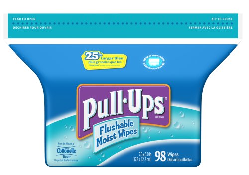 Huggies Pull-Ups Flushable Moist Wipes Refill, 98-Count (Pack of 8)