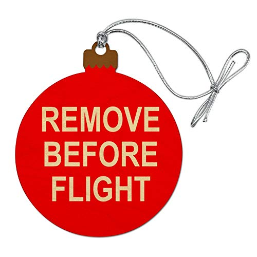 GRAPHICS & MORE Remove Before Flight Airplane Warning Wood Christmas Tree Holiday Ornament