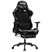 SONGMICS Gamingstuhl, Fußstütze 150 kg, Bürostuhl, Schreibtischstuhl, Lendenkissen, Kopfkissen, hohe Rückenlehne, ergonomisch, Stahl, Kunstleder, atmungsaktives Meshgewebe, schwarz-tarnfarbenRCG52GYV1