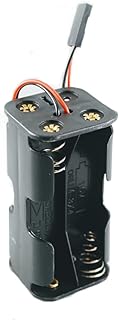 Barnabas Robotics RC 4 Cell AA Battery Holder with Futaba FUT JR Plug/3-Pin Servo Connector | 6V Battery Holder with Dupont Connector | Battery Holder for Receiver Cars Heli Planes Boats