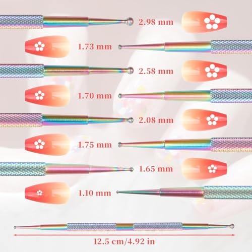 Ferramenta de pontilhamento de unhas, 4 peças, ferramenta profissional de pontilhamento de unhas com