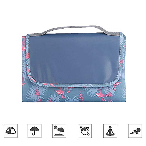 Joy-Fun Picnic Blanket Picnic Rug Waterproof Backing Pink Flamingo Lightweight Folding Washable 150 x 150 cm Garden Beach Camping Travel Outdoor Event Picnic Mat Birthday Gifts for Family JF-GWB
