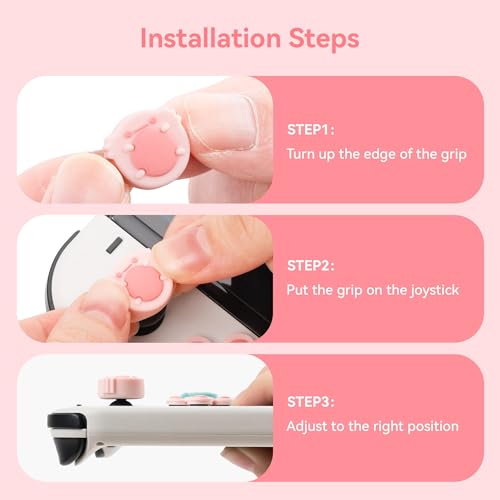 GeekShare Silicone Cross D-Pad Button Caps Set Joystick Cover - ABXY Key Buttons Sticker Compatible with Switch/OLED Joystick - Frog & Axolotl - Thumbnail 5