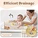 Xynzanic Collapsible Baby Bathtub for Shower, Portable Foldable Toddler Bath Tub with Non-Slip Base, Compact Travel Essentials for Kids & Infants, Easy Storage in Small Spaces, Brown