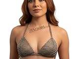 ZEMBORL Handmade Aluminum Chainmail Bikini Top – Medieval Armor Style Metal Mesh Bra for Cosplay, Festival, LARP, Renaissance Fair & Gothic Fashion