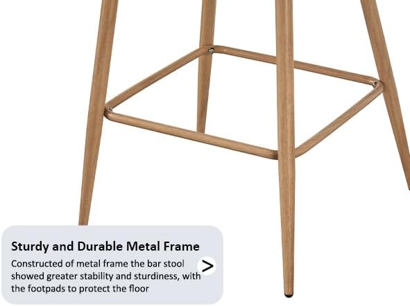 Miniatura 3 de Juego de 2 taburetes de bar de ratán, taburetes de mimbre de altura de mostrador, taburetes de bar de ratán de polietileno con patas de metal, juego