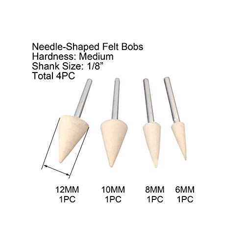 Purui 50Pcs Polishing Buffing Wheels Wool Felt Bobs Dremel Polishing Kit Rotary Tool Accessories With 1/8 Inch Shank #TOP3