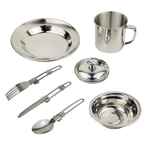 BCOATH 1set Portable Camping Cookware Premium Outdoor Utensils Kit Ergonomic Design Easy to Clean and Store for Hiking Backpacking and Outdoor Adventures