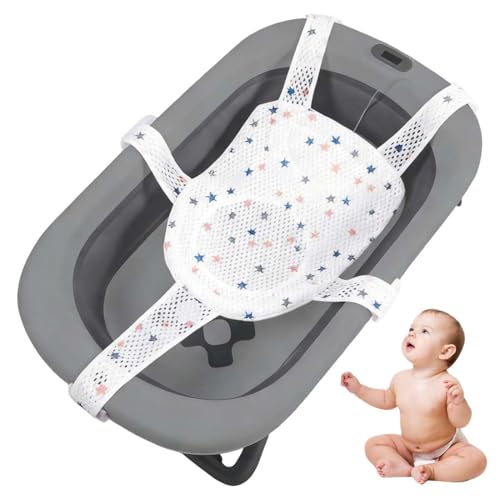 Cojín de baño para bebé, Ajustable Red de Soporte para Bañera, Red de Baño para Bebés, Cojín de Baño Recién Nacido, Red Antideslizante para Recién Nacidos, Asiento Hamaca Bañera Bebé para 0 36 meses