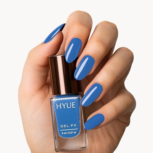 Image of HYUE Gel FX Nail Paint | Cobalt | 8ml | Ultra-Glossy Finish | 14-Day Long-Lasting Wear | Quick-Dry & Chip-Resistant | Vegan & Paraben-Free | No UV Needed | 33 Rich Salon-Quality Shades