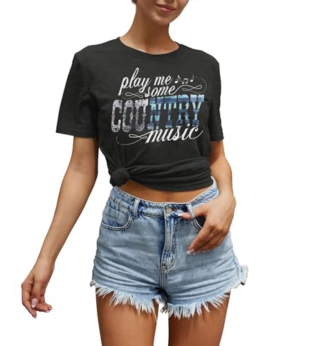 Women's Country Music Tshirt Vintage Concert Graphics Shirts Rock Band Tees Round Neck Short Sleeved Tops2