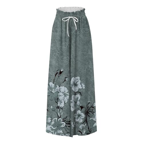 2025 Beach Vacation Gauze Boho Pants That Look Like Skirts- Drawstring Flowy Summer Pants for Women Trousers3