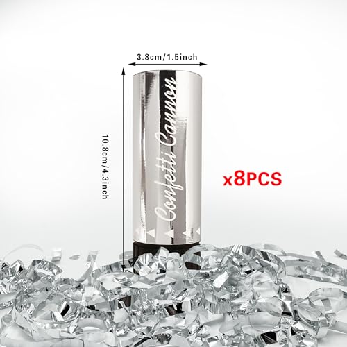 Image of Party Confetti for Wedding Birthday Graduation Baby Shower Anniversary Christmas New Year's Kids Fun Party Supplies Decorations and Favors (Silver 2)