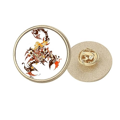Broche scorpion métal doré ronde taille M, bijou de créateur pour femme et homme