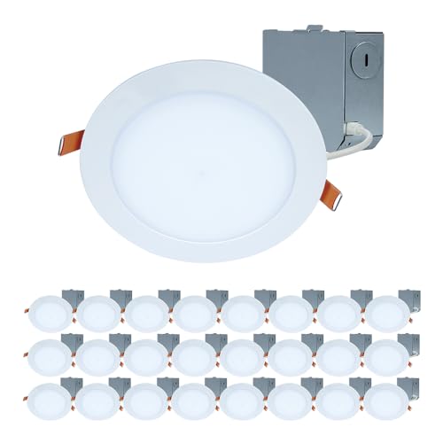 HALO HLBE 6-Inch Slim Canless Recessed Downlight for New Construction/Remodel 3000 Fixed CCT- Contractor 24-Pack HLBE6099301EMWR-24PK
