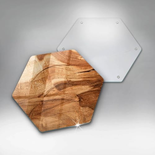 Plaque induction protection 40cm Wallfluent cuisson forme hexagonale texture bois - 6
