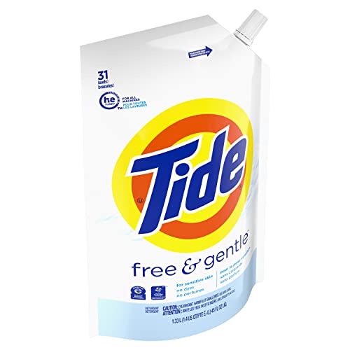 Tide Free & Gentle Laundry Detergent Liquid Soap, 93 Loads (New Concentrated), 45 Fl Oz (Pack Of 3) #TOP1
