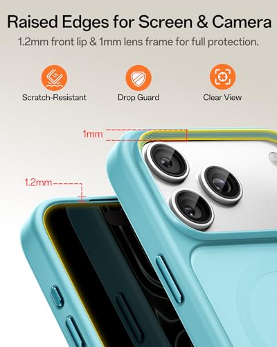 Image of UNBREAKcable Magnetic for iPhone 17 Pro Case 6.3-Inch, Compatible with MagSafe, Full Camera Protection, Built-in Magnetic Ring, Drop Protection Shockproof Slim Phone Cover - Mint Green