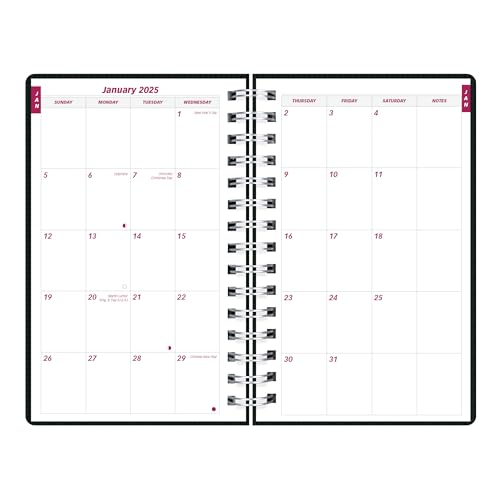 Brownline® 2025 DuraFlex Daily/Monthly Planner, Appointment Book, 12 Months, January to December, Twin-Wire Binding, 8" x 5", Black (CB634V.BLK-25) by NDJQY - Image 4