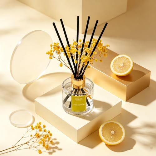 Reed Diffuser Set,3.38 fl oz (100 ml) Lemon Verbena Oil Diffusers with 6 Reed Sticks for Bathroom Shelf Decor Home Fragrance Reed Diffuser - image 8