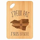 plateau tissu basque CADEAU PRATIQUE - Offrez cette planche à découper en bambou gravée, idéale pour homme ou femme passionné de cuisine. Parfaite pour Noël, anniversaire, fête des mères, fête des pères ou Saint-Valentin.