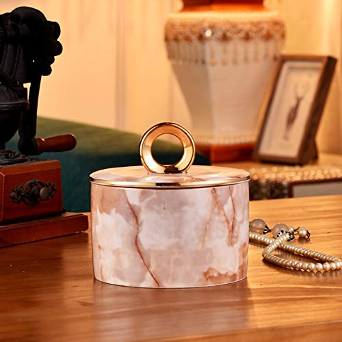 Anncus Cotton Swab Box Ceramic Kitchen Storage Box Candy Jar Coffee Tea Sugar Salt Nut Sundry Holder Bathroom Supplies - (Color: E tall)