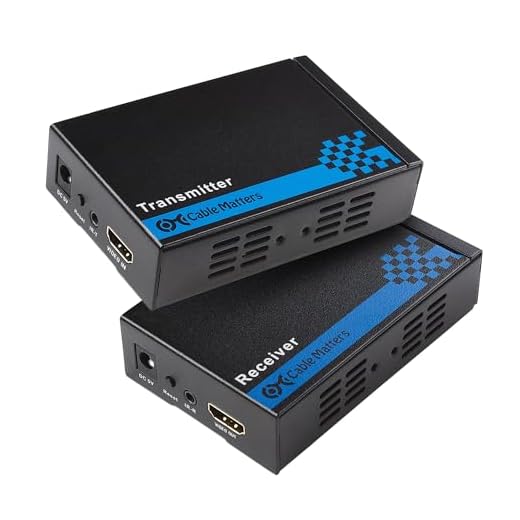 Cable Matters Wall Mount HDMI Extender Balun (HDMI Over Ethernet Cable, HDMI Over Cat6 Cable) with TCP/IP Support for 1-to-Many Setup - Up to 300 Feet