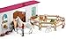 Schleich Horse Club - 179PC Peppertree Riding Arena Horse Playset with Real Dressage Cards - With Stable Set, 2 Horses, 3 Rider Figurines, Cards and Accessories - Toys for Girls & Boys Ages 5+ | 42639