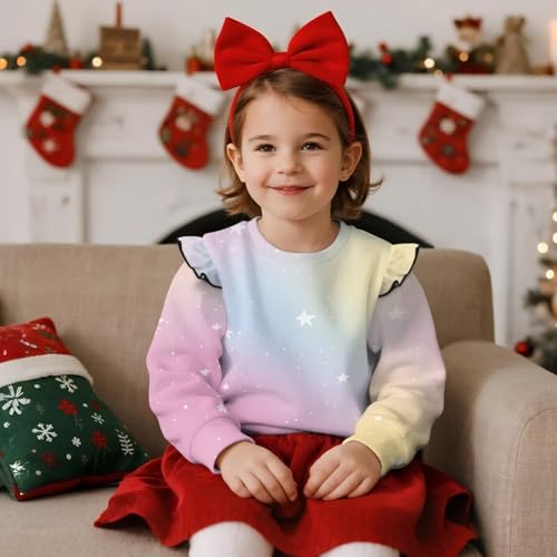 ZFRXIGN Graphic Crewneck Sweatshirt Size 1-8 Years Ruffle Shirt Cute Long Sleeve Tops for Birth Party Bounce Shirts3