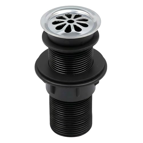 Image of BASSINO 6 Inch Basin Waste Coupling Nylon Thread Body with Brass Jali Head /Heavy Duty Bathroom Sink Drain /Anti Clog Waste Coupling with Durable Build /Universal Fit Drain for Washbasin(Silver)