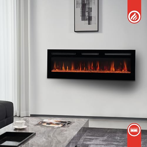KAMINIO Electric Fireplace MARLON - Electric 3-in-1 Fireplace with Heater, 3D Flame Effect, 12 Flame Colors, Remote Control - Image 4