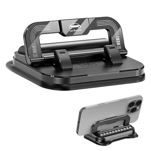Image of STHIRA 2 in 1 Car Phone Holder 360 Degree Rotation, Car Navigation Dashboard Mount Adjustable, Anti-Slip Desk Phone Stand Compatible with iPhone, Samsung, Android Smartphones, GPS Devices and More