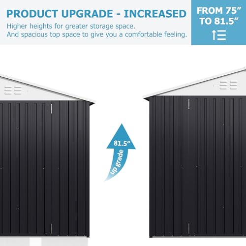 VIWAT Outdoor Storage Shed 8x11.7 FT, Metal Garden Shed with Lockable Doors and Updated Frame Structure, Large Tool Sheds for Backyard Garden Patio Lawn, White