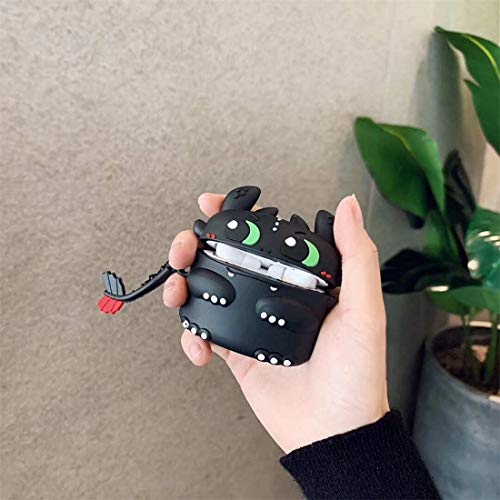 Image of Cartoon Silicone Case Compatible with Apple AirPods Pro 2 Case Cover - Cute 3D Shockproof 360 Protective Skin Cover with Keychain | AirPods Pro 2nd Gen Case (Toothless)